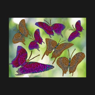 Kaleidoscope of Butterflies - Landscape Orientation T-Shirt