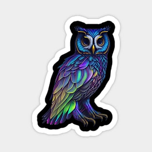 holographic colorful cute OWL Magnet