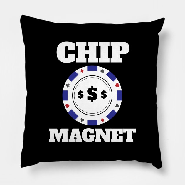 Chip Magnet Lucky Gambling Design Pillow by Brobocop