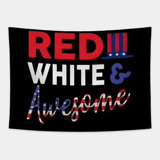 Red White and Awesome 4th of July Tapestry