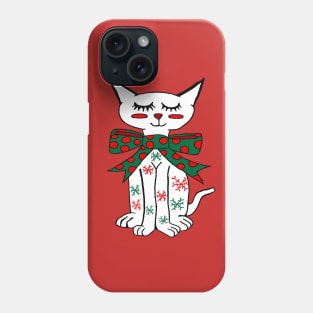 Cute Holiday Snowflake Cat Phone Case