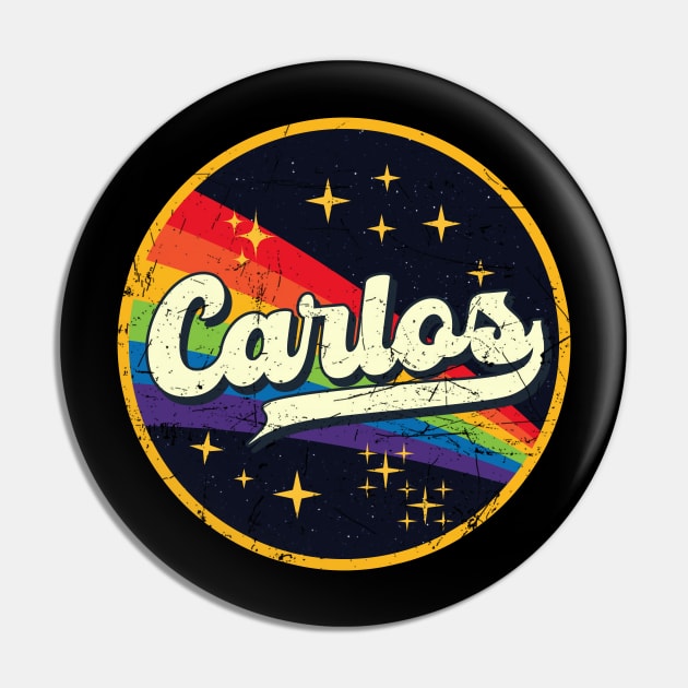 Carlos // Rainbow In Space Vintage Grunge-Style Pin by LMW Art