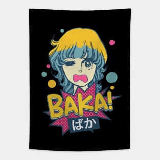 Baka! Japanese Aesthetic Otaku Girl Vintage Tapestry