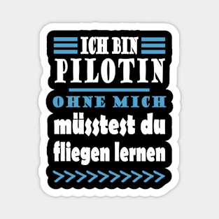 Pilotin Flugzeug Fliegen Mädchen Reisen Spruch Magnet