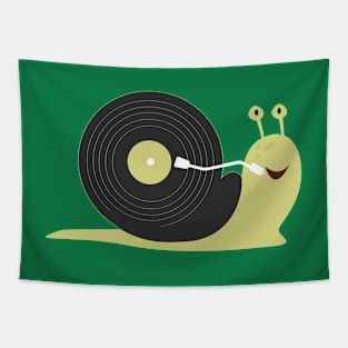 Cute Snail with his record Disc House Tapestry