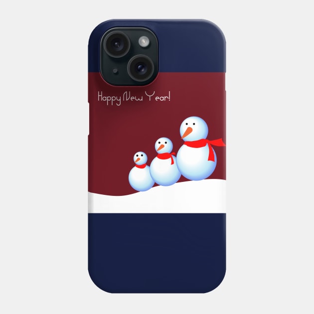 Happy New Year snowmans Phone Case by monika27