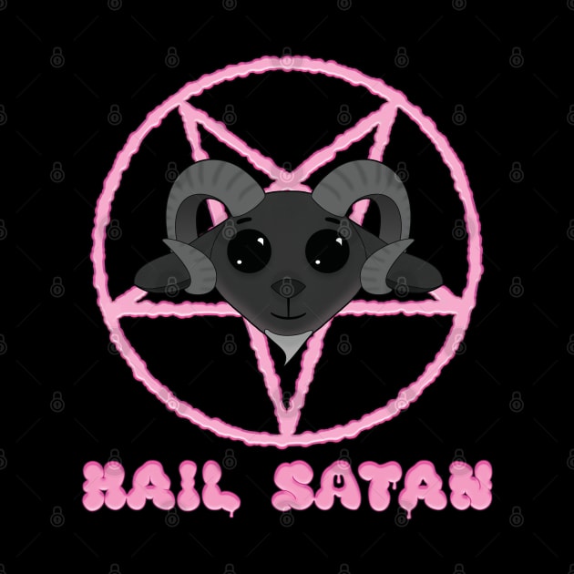 Cute Goat says Hail Satan by Strangers With T-Shirts