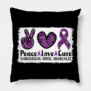 Peace Love Cure Narcissistic Abuse Awareness Pillow