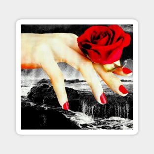 Gothic Rose Red Decor Retro Romance Witch Waterfall Magnet