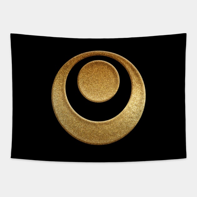 Okinawa Prefecture Symbol in Gold Faux Tapestry by Takeda_Art