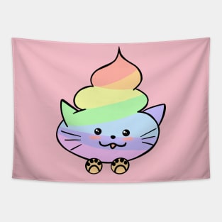 Pastel Rainbow Cat Poo Tapestry