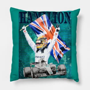 Hamilton Effect: Britannia Rules the Race!_Retro Art Pillow