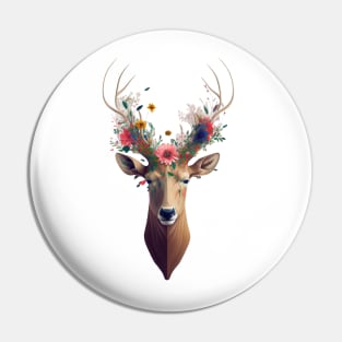 Flower bloom Deer 1 Pin