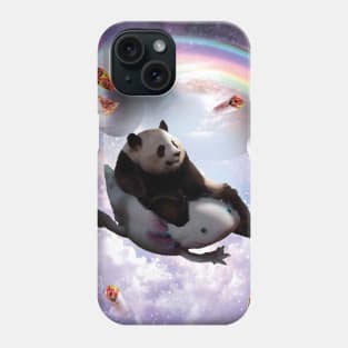 Space Galaxy Panda Riding Axolotl - Rainbow Phone Case