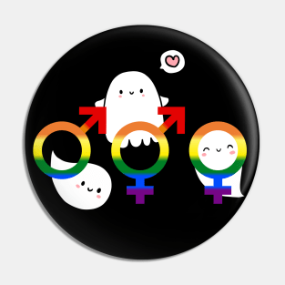 Diversity Rainbow Ghost Trio Pin