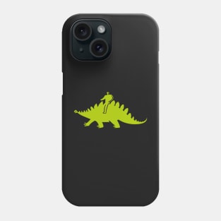 DINO-RIDER (MAN SITTING ATOP A STEGOSAURUS DINOSAUR) Phone Case