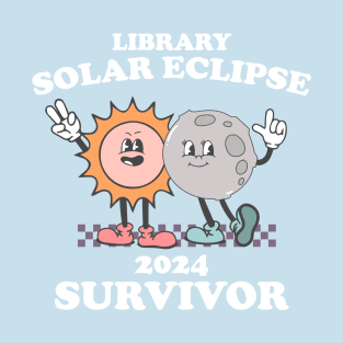 Funny Librarian Solar Eclipse 2024 Shirt, Trendy Public Library Program Bookish T-Shirt