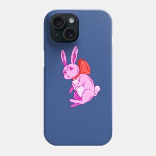 Confused Pink Bunny in Red Bow Phone Case