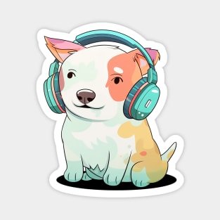 A cute dog with headphone Magnet