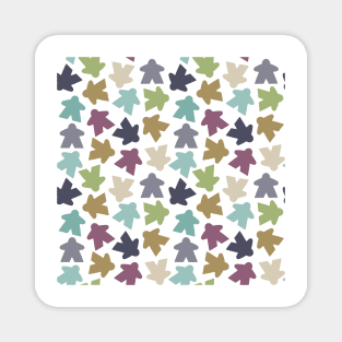 Board Game Night Meeples | Green, Gray, Teal, Beige Earth Tones Magnet