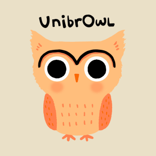 UnibrOwl Funny Cute Owl with Unibrow T-Shirt