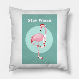 Christmas Cute Pink Flamingo Pillow