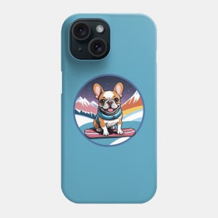 Retro Snowboarding French Bulldog Phone Case