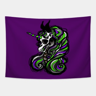 Unicorn Skeleton (Purple and Green Version) Tapestry