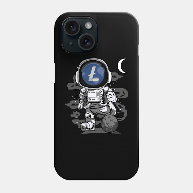 Astronaut Litecoin Lite Coin LTC To The Moon Crypto Token Cryptocurrency Wallet Birthday Gift For Men Women Kids Phone Case by Thingking About