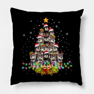 Schnauzer Dogs Tree Christmas Sweater Xmas Pillow