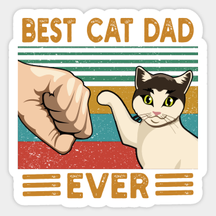 Best Cat Dad Ever Fist Bump Retro Gift Stickers Teepublic
