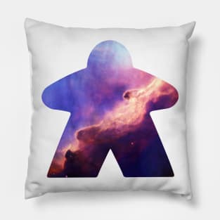 Blue Space Nebula Meeple | Board Game Fan Pillow