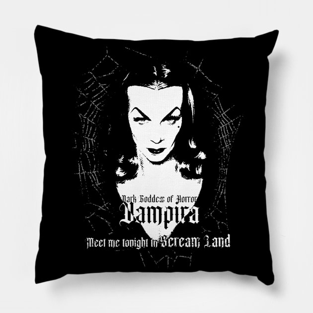 Vampira, Dark Goddess of Horror Pillow by SSINAMOON COVEN