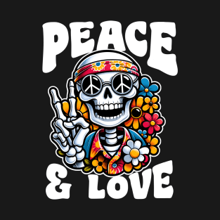 Peace & Love Skeleton T-Shirt