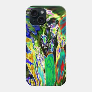 Colorful Flower Garden in the Rain Abstract Phone Case