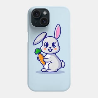 Cute Rabbit With Carrot Cartoon Vector Icon Illustration Phone Case