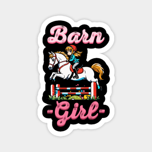 Barn Girl I Equestrian Pony Horse Fan Magnet