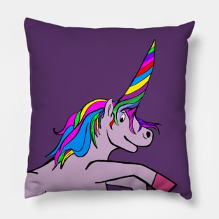 melting horn rainbow unicorn Pillow