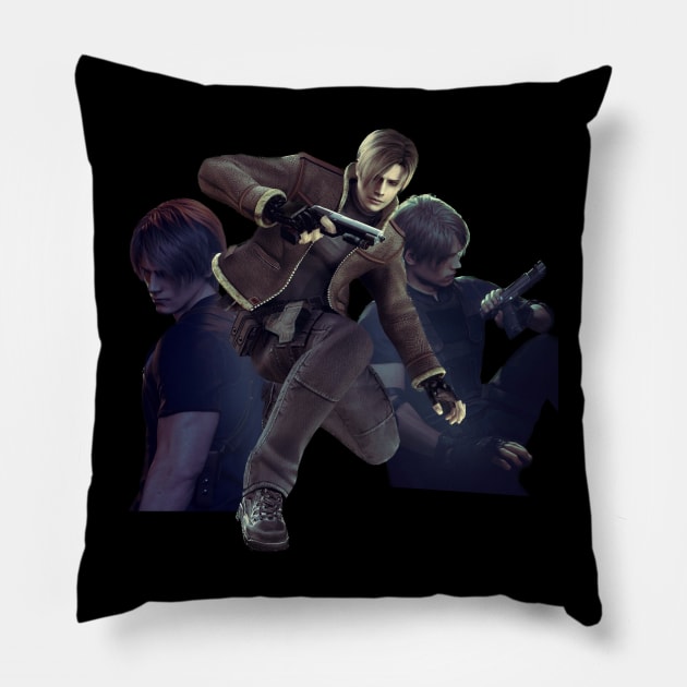 Trio Leon Kennedy resident evil without inscription Pillow by BabygirlDesign