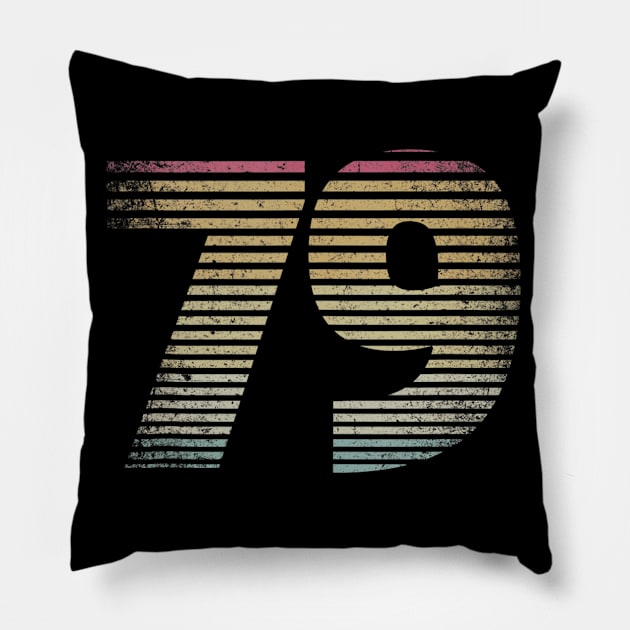 41th Birthday Gift 41 Years Old 1979 Retro Vintage Pillow by bummersempre66