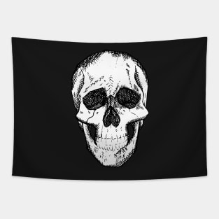 Crosshatch Skull by Skye Rain Art Tapestry