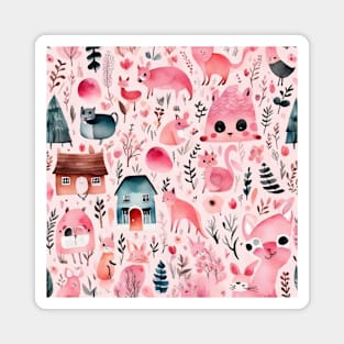 Cute pink animals gift ideas Magnet