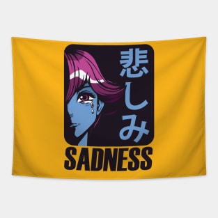 Sadness Anime Girl Tapestry