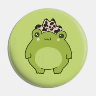 Yee-Haw Kawaii: Cute Frog Rocks a Cowboy Hat - A Charming Cottagecore Aesthetic for Cowboy and Cowgirl Hearts Pin