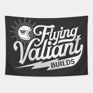 Flying Valiant Builds (Biker Style - White on Asphalt) Tapestry