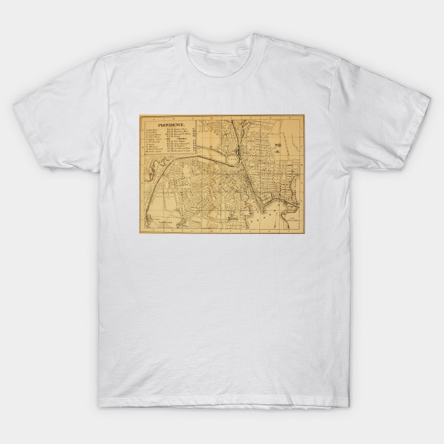 Vintage Map Of Providence Ri 1880 Providence Ri Map T Shirt
