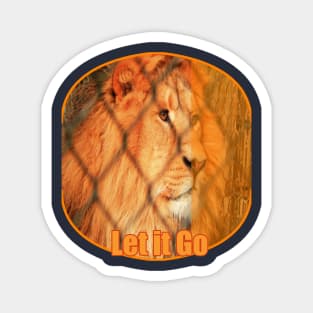 Caged animals Freedom Lion Magnet