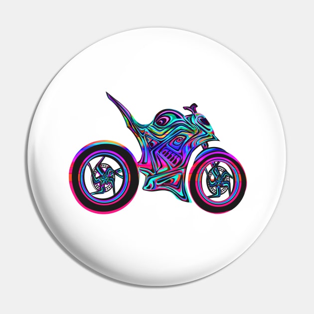 Color Spectrum  Hyper Naked Motorcycle Pin by ogfx