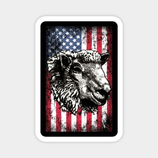 Patriotic Sheep American Flag Magnet