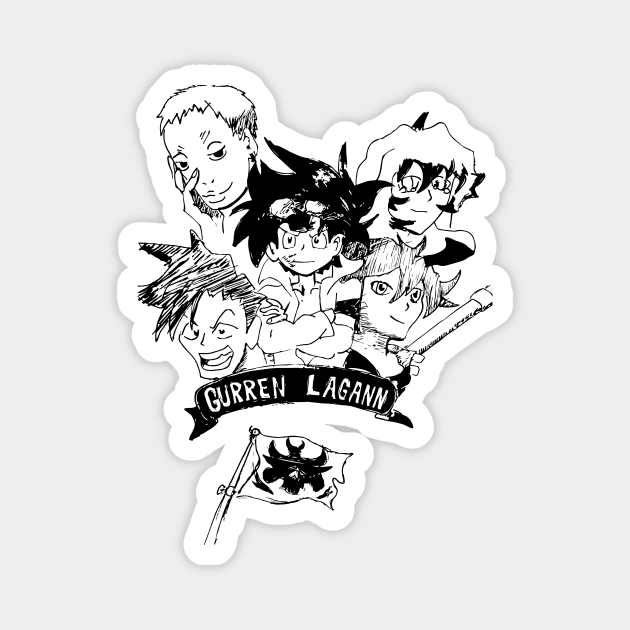 Gurren Crew Magnet by BarlingRob